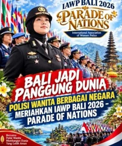 IAWP Bali 2026, Polisi Wanita dari Berbagai Negara Meriahkan “Parade of Nations”