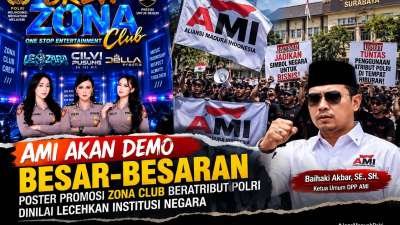 Poster Promosi Zona Club Beratribut Polri Disorot, AMI Siapkan Aksi Besar-besaran