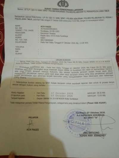 Dikeroyok di Depan SMAN 19 Surabaya, Warga Lapor ke Polsek Kenjeran